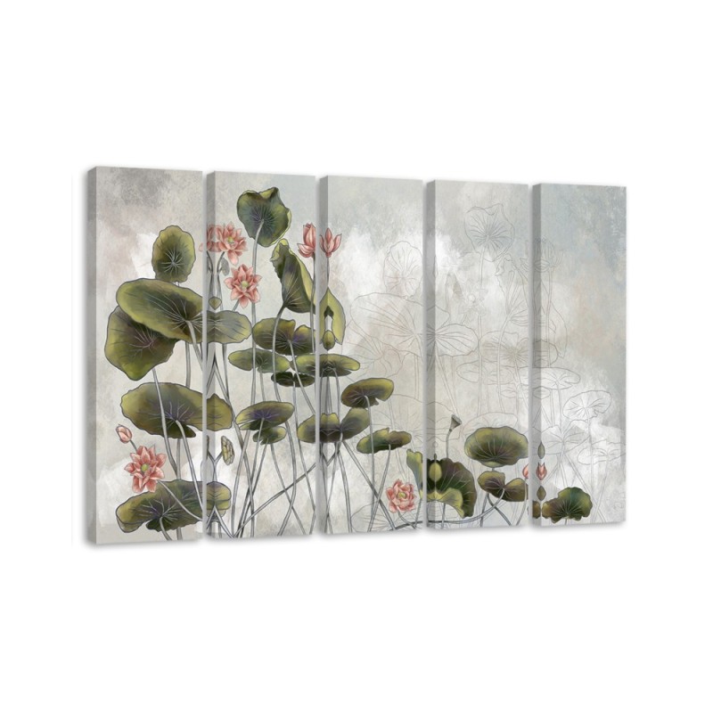 Leinwandbild modern - Rote Wasserlilie | Feeby