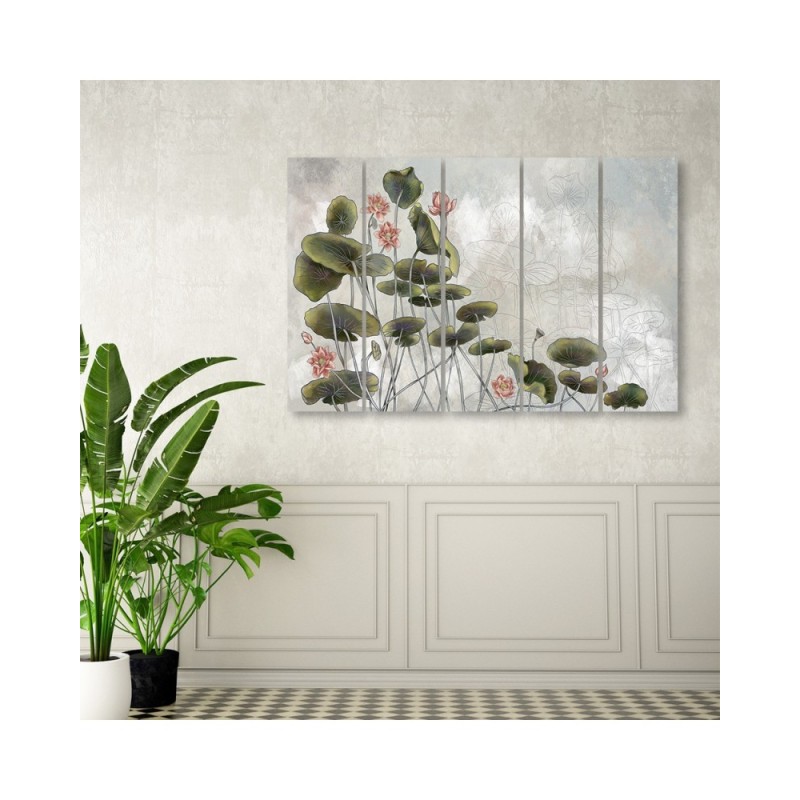 Leinwandbild modern - Rote Wasserlilie | Feeby