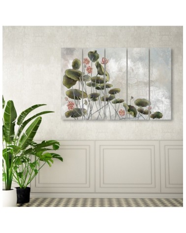 Leinwandbild modern - Rote Wasserlilie | Feeby