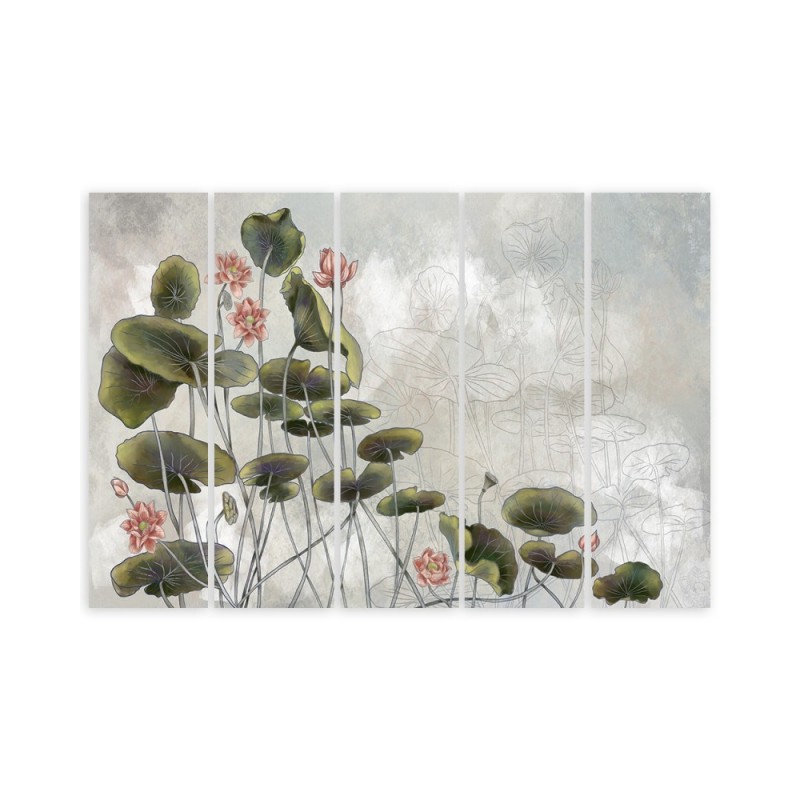 Leinwandbild modern - Rote Wasserlilie | Feeby