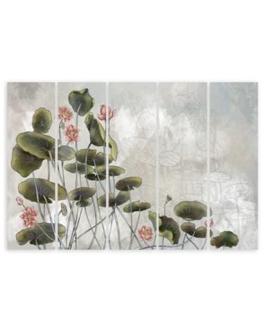 Leinwandbild modern - Rote Wasserlilie | Feeby