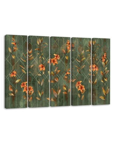Canvas print 5 piece painting for bedroom - Lily yellow flower | FEEBY