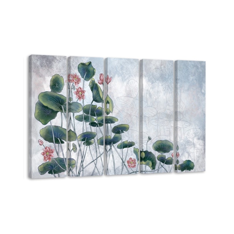 Leinwandbild - Rote Wasserlilie | Feeby