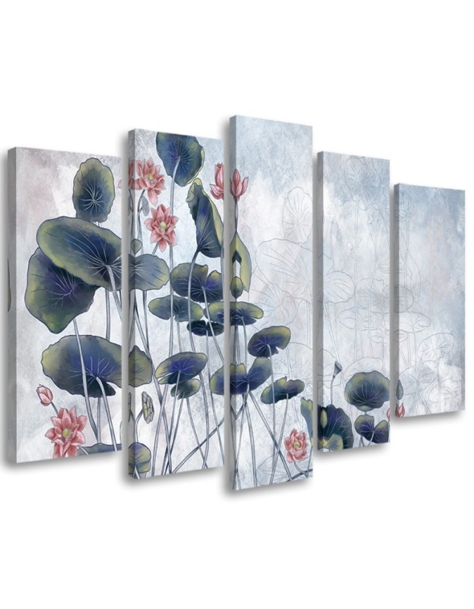 Leinwandbild - Rote Wasserlilie | Feeby