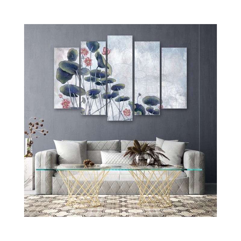 Leinwandbild - Rote Wasserlilie | Feeby