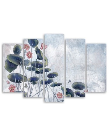 Leinwandbild - Rote Wasserlilie | Feeby