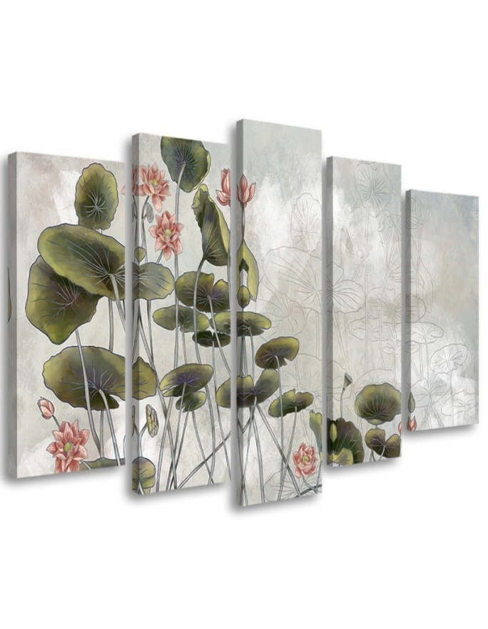 Modernes Wandbild - Rote Wasserlilie | Feeby