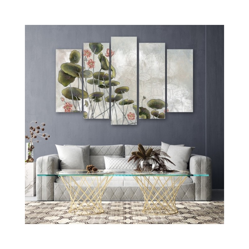 Modernes Wandbild - Rote Wasserlilie | Feeby