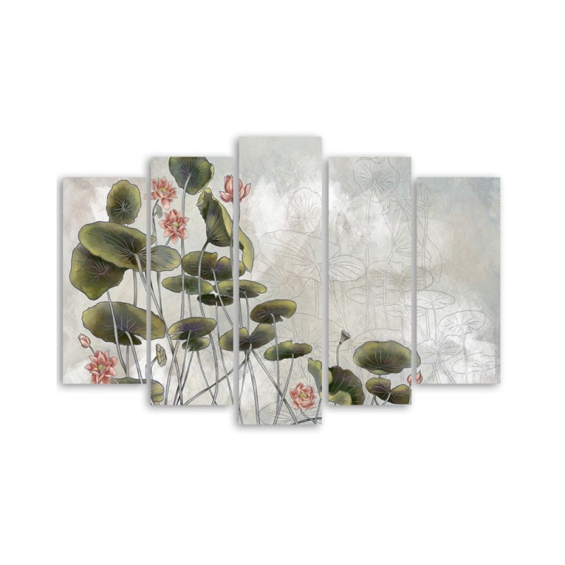 Modernes Wandbild - Rote Wasserlilie | Feeby