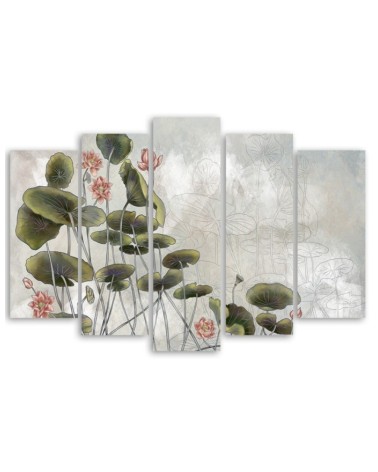 Modernes Wandbild - Rote Wasserlilie | Feeby