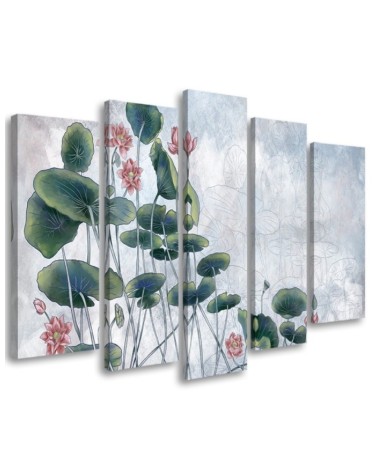 3 Piece bedroom painting - Red water lily | FEEBY