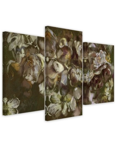 Iris flower - 3 piece painting for living room | FEEBY