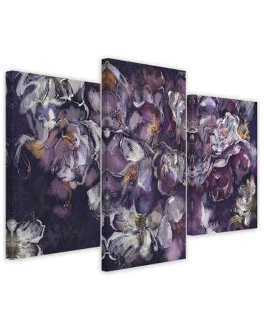 Iris flower - 3 part canvas painting | FEEBY
