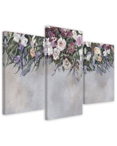 Falling flowers - 3 part canvas painting | FEEBY