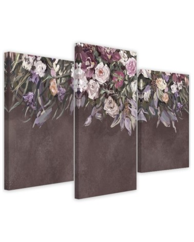 Bouquets of flowers - Modern 3 part Canvas painting | FEEBY