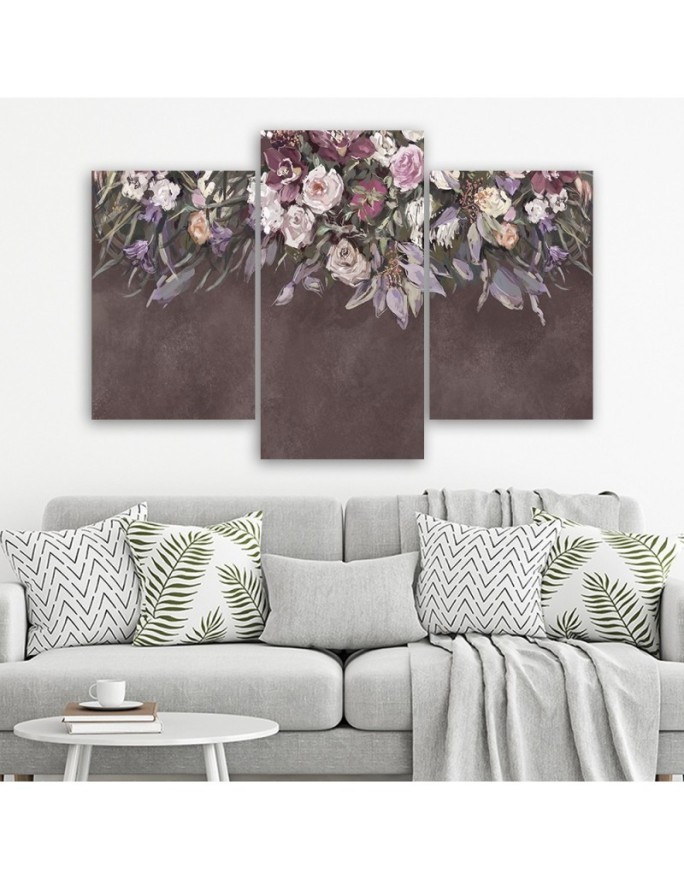 Bouquets of flowers - Modern 3 part Canvas painting | FEEBY