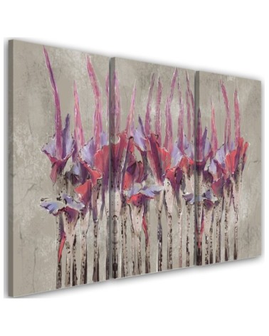 Plants Flowers Abstract - Modern 3-part painting | FEEBY