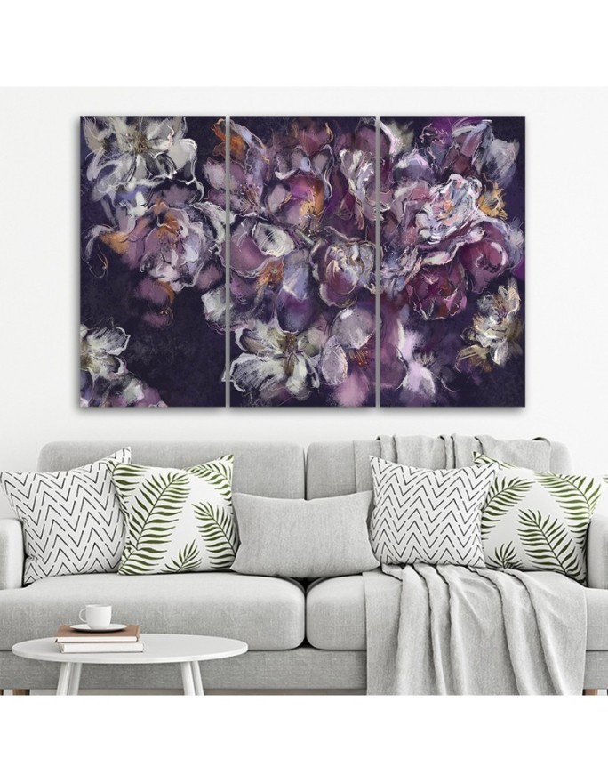 Iris flower - Triptych canvas painting | FEEBY