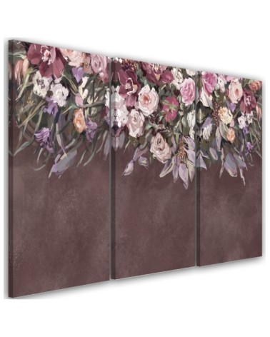 Canvas print for bedroom - Bouquets of falling flowers | FEEBY