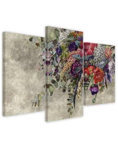 3-part painting for the bedroom - Bouquet of flowers | FEEBY