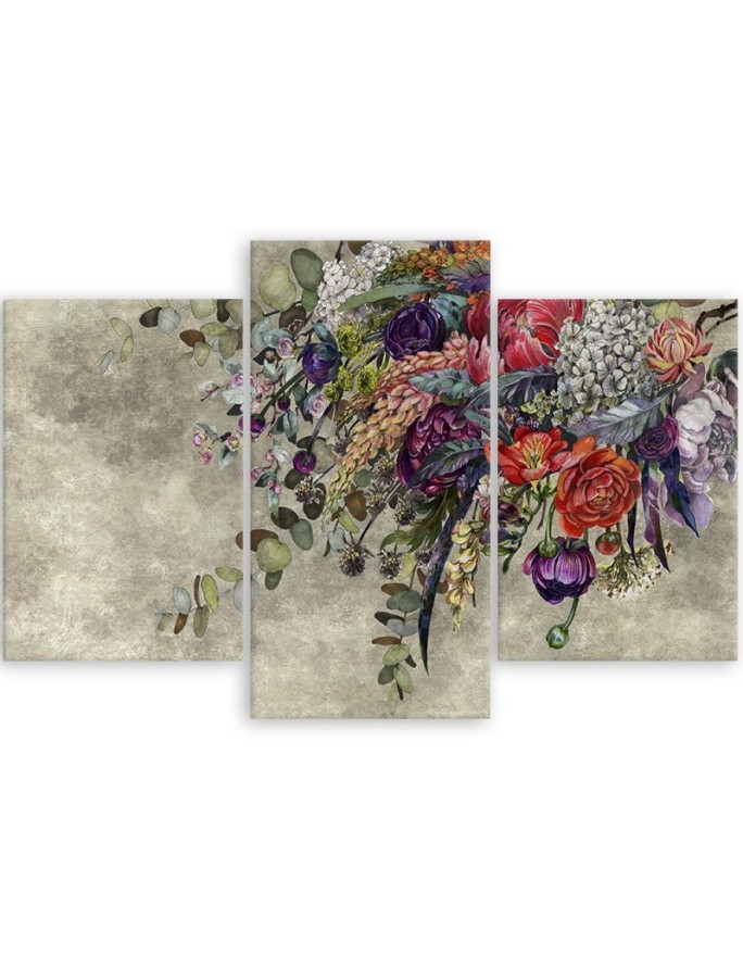 3-part painting for the bedroom - Bouquet of flowers | FEEBY