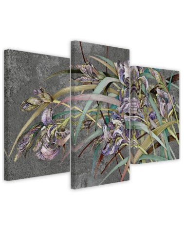 Wall painting - Irises flowers in the wind | FEEBY