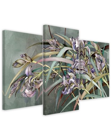 Wall art painting - Irises flowers in the wind | FEEBY