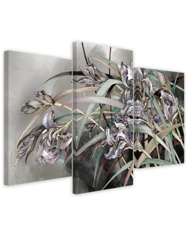 Flowers Irises in the wind - Modern painting for the bedroom | FEEBY