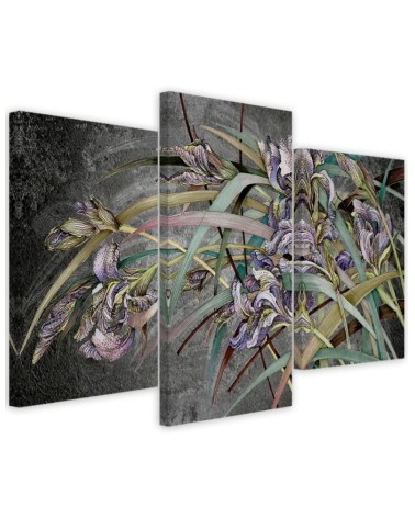 Irises flowers in the wind - Modern Canvas painting for the bedroom | FEEBY