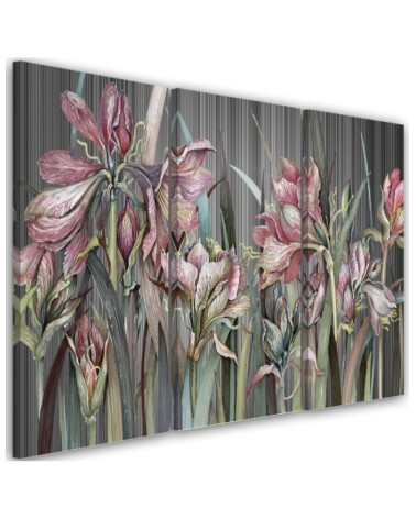 Flowers Irises - 3 part canvas painting | FEEBY