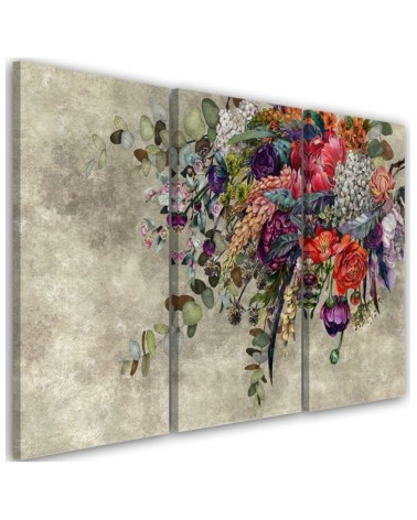 Bouquet of flowers - 3-piece Canvas painting for living room | FEEBY
