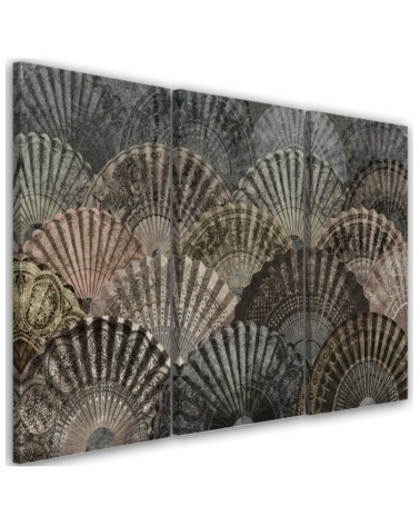 Luxury fans - Modern 3 part Canvas painting | FEEBY