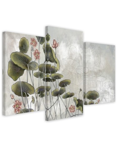 Printed canvas painting - Red water lily | FEEBY