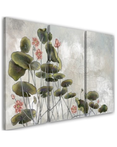 Red water lily - Modern art painting for bedroom | FEEBY