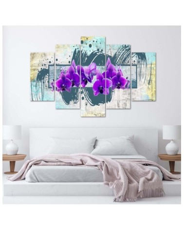 Dekoratives Leinwandbild - Orchideen Violett Abstraktion | Feeby