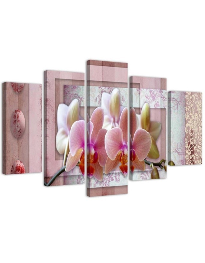 Leinwandbild - Rosa Blume Orchidee | Feeby