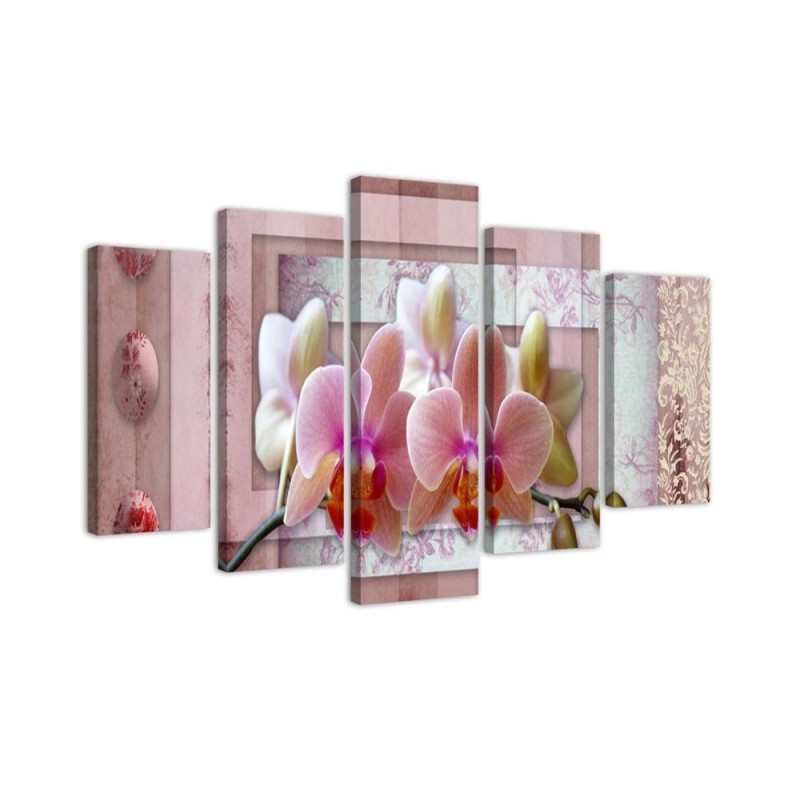 Leinwandbild - Rosa Blume Orchidee | Feeby