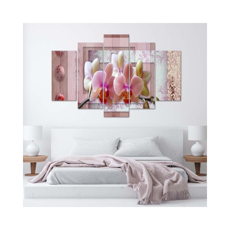 Leinwandbild - Rosa Blume Orchidee | Feeby