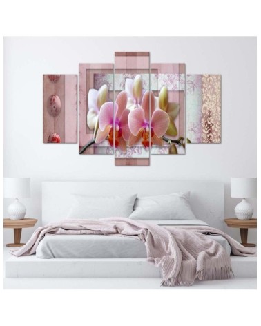 Leinwandbild - Rosa Blume Orchidee | Feeby