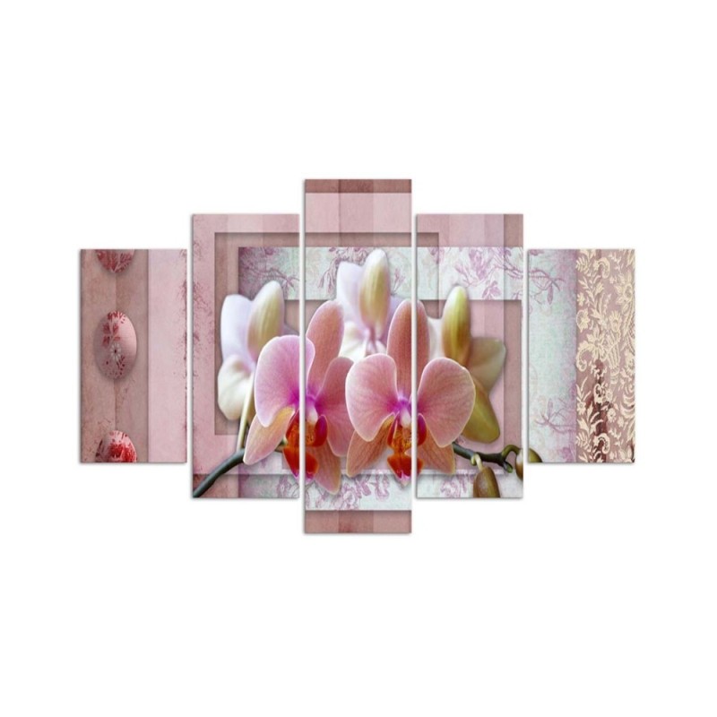 Leinwandbild - Rosa Blume Orchidee | Feeby