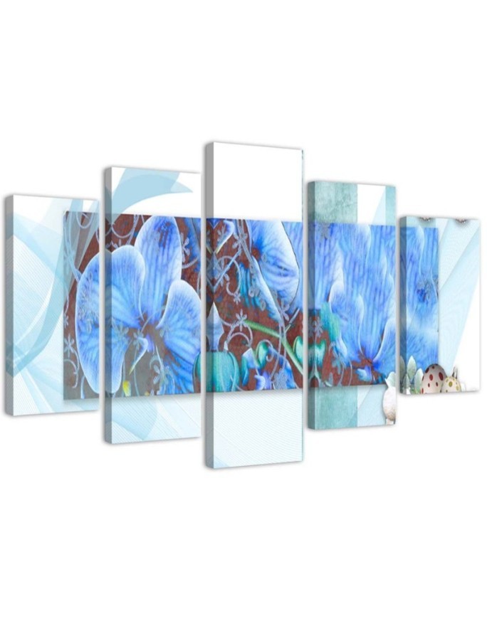 Orchid composition - Canvas print with flowers 5 parts | FEEBY