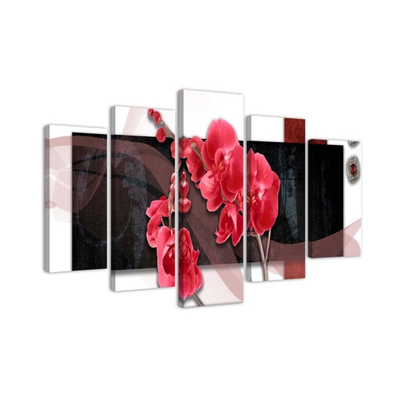 Leinwandbild - Rote Orchidee | Feeby
