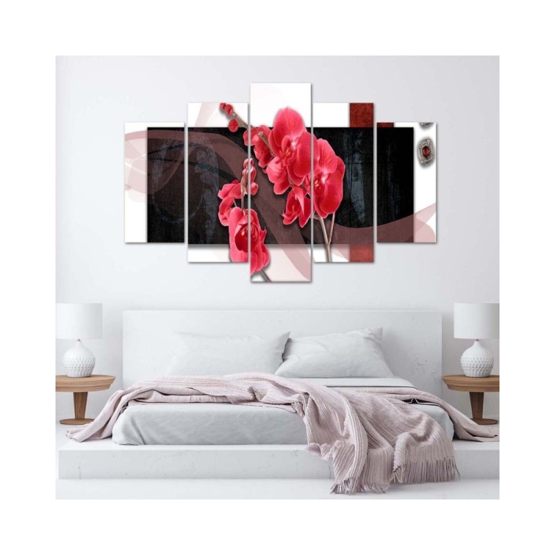 Leinwandbild - Rote Orchidee | Feeby