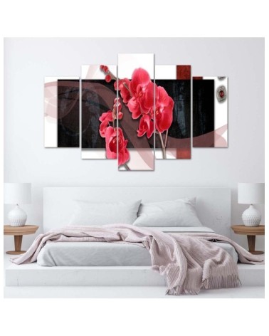 Leinwandbild - Rote Orchidee | Feeby