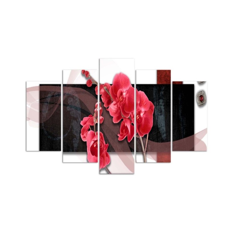 Leinwandbild - Rote Orchidee | Feeby