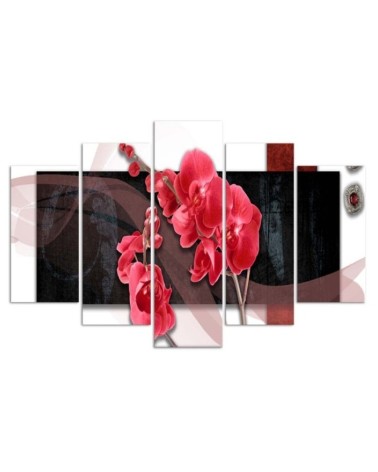 Leinwandbild - Rote Orchidee | Feeby