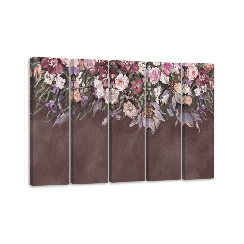 Modern painting for bedroom - Colourful hanging flowers | FEEBY