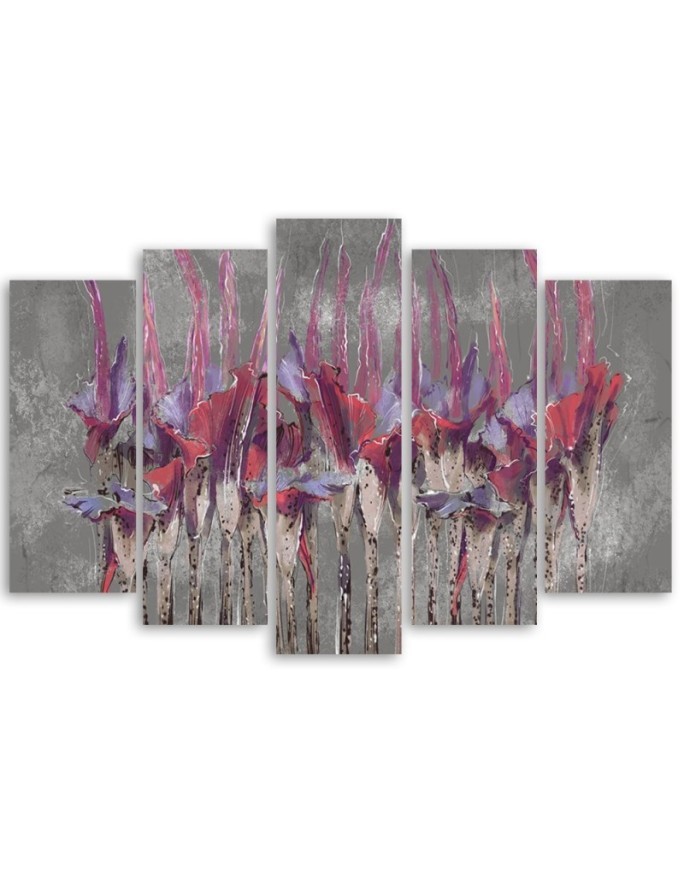 Modern paintings on canvas - Painted flowers plants | FEEBY