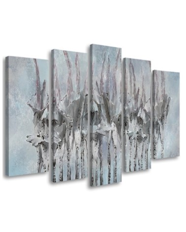 5 Modern paintings on canvas - Plants flowers painted | FEEBY