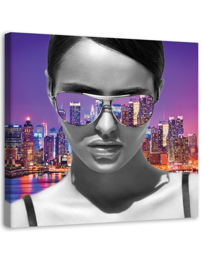 Leinwandbild modern - Pop Art Frau in New York | Feeby